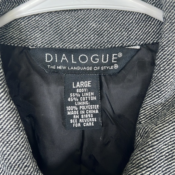 Dialogue Linen Cotton Blend Gray Black  Shirt/Jacket Safari Size Large - Picture 4 of 8